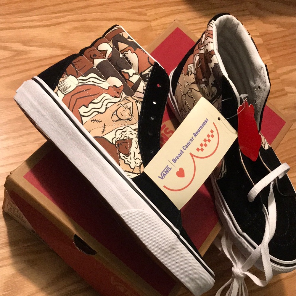 Vans Breast Cancer Awarens High-Top Sneakers with Black and Tan
